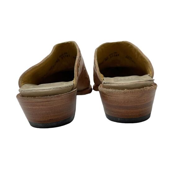 Corral Brown Leather Western Mules with Stitched Design - Picture 8 of 16